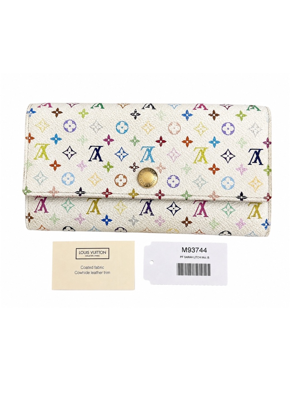 Louis Vuitton Sarah Wallet White Multicolor Murakami Litchi Pink M93744